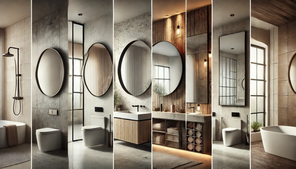 materiály rámů zrcadel do koupelny