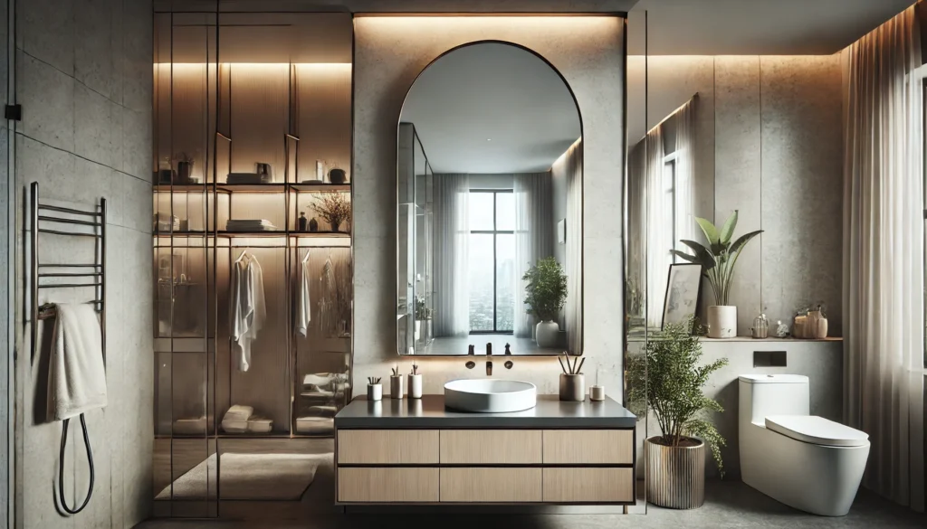 industriální zrcadlo koupelnové