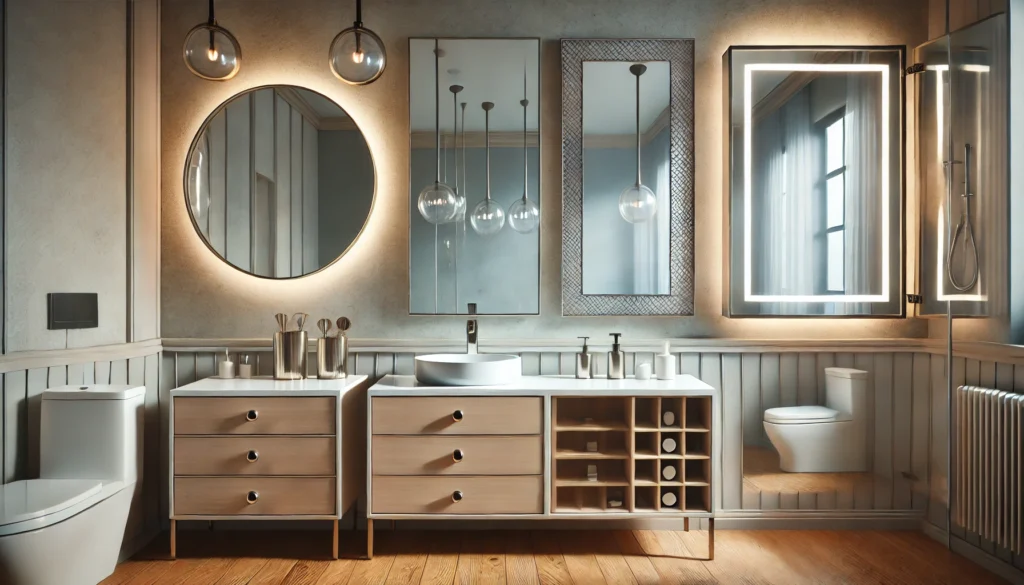 druhy zrcadel do koupelny