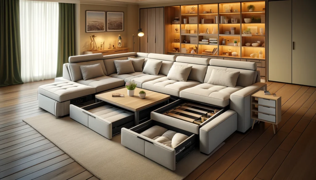 rozkládací sedací souprava do U světlá