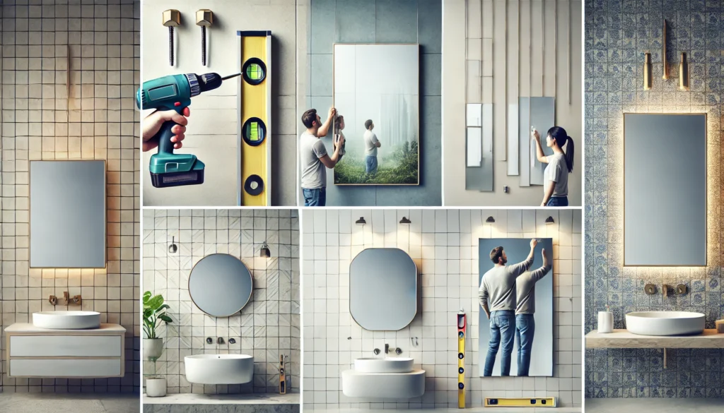 montáž a čištění zrcadel do koupelny
