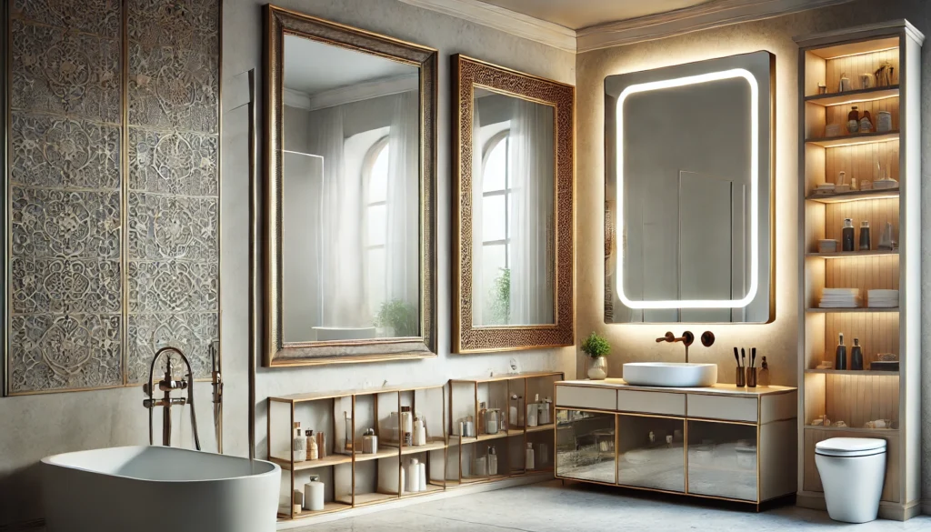 různé typy zrcadel do koupelny